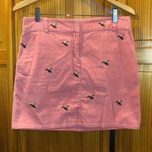 J.Crew Pink cord mini skirt with Canada Geese